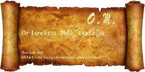 Orlovics Mátyás névjegykártya