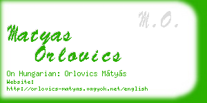 matyas orlovics business card